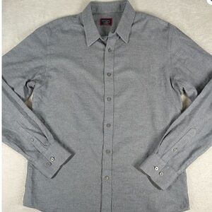 Untuckit Veneto Button Down Shirt Men's Large Slim Fit Wrinkle Free Gray